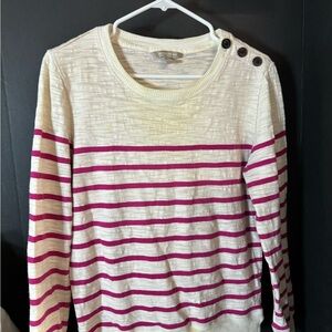 Banana Republic Cream Striped Top